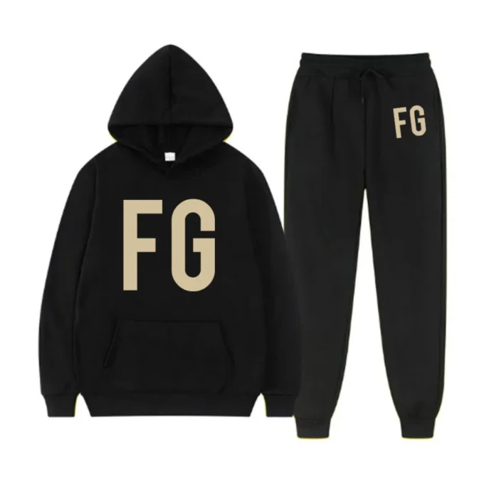 Essentials FG Logo Tracksuit in Black | Essentials Hoodier